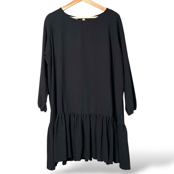 EMMA KNUDSEN ‘The Lauren’ Dress Short Sleeve Keyhole Opening Tier Skirt Oversize - Picture 3 of 9